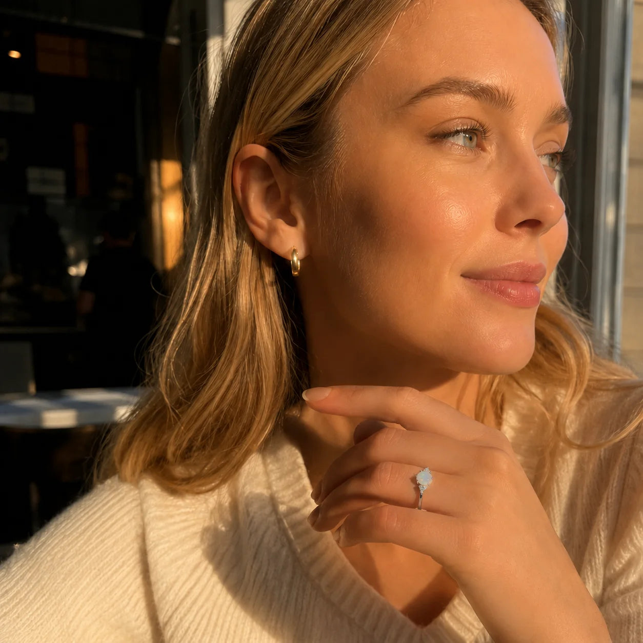 Anello Clemora™ –  Con pietra Opale e Argento 925 - Regolabile