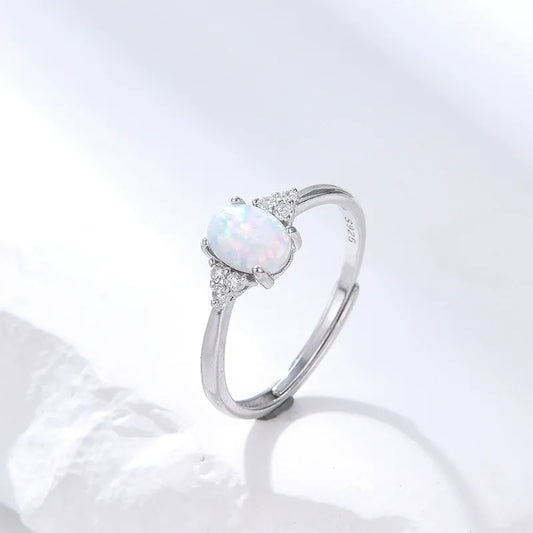 Anello Clemora™ –  Con pietra Opale e Argento 925 - Regolabile
